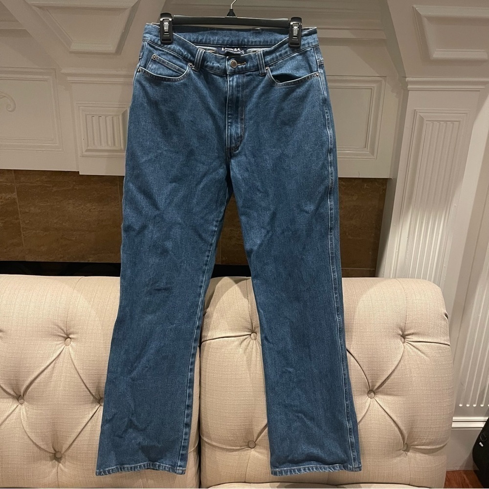 AJ: Denim&Co Straight Jeans Women Size 12 Cross Stretch Medium Wash